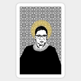 Ruth Bader Ginsburg Feminist Icon white Sticker